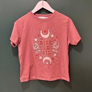 Rue De Seine Ride or Die Dusty Rose Graphic Tee